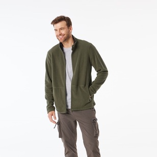 JC Lanyon Men's Stanley Micro Polar Fleece Khaki & Black