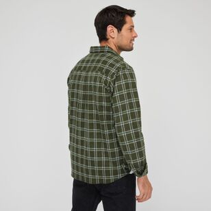 JC Lanyon Essentials Men's Coburn Printed Flannel Shirt Olive