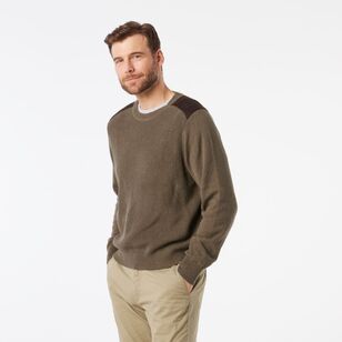 JC Lanyon Men's Franklin Fisherman Rib Knit Dark Olive