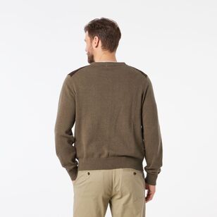 JC Lanyon Men's Franklin Fisherman Rib Knit Dark Olive