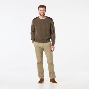 JC Lanyon Men's Franklin Fisherman Rib Knit Dark Olive