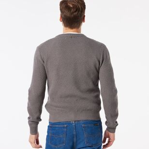 JC Lanyon Men's Kingston Cable Crew Knit Mid Grey