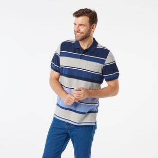 JC Lanyon Men's Westbury Birdseye Polo Navy