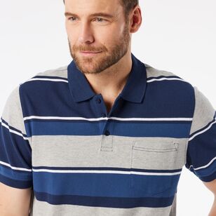 JC Lanyon Men's Westbury Birdseye Polo Navy