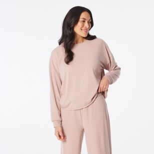 Sash & Rose Women's Supersoft Long Sleeve Top Taupe