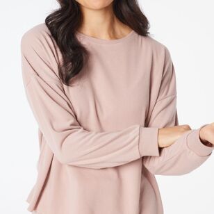 Sash & Rose Women's Supersoft Long Sleeve Top Taupe