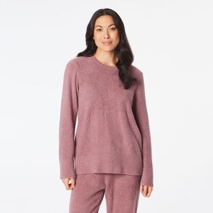 Sash & Rose Women's Boucle Lounge Top Grape