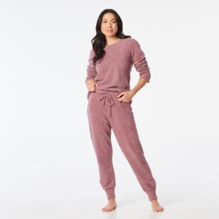 Sash & Rose Women's Boucle Lounge Jogger Grape