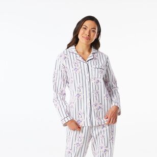 Sash & Rose Women's Flannelette PJ Set Stripe