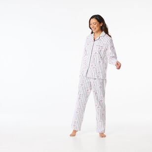 Sash & Rose Women's Flannelette PJ Set Stripe