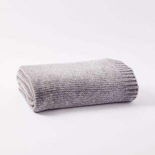 Elysian Coco Chenille Throw Silver 130 x 170 cm