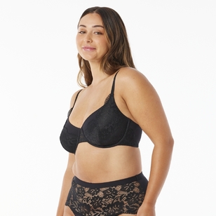 Sash & Rose Women's Emily Lace & Micro Underwire Bra Black