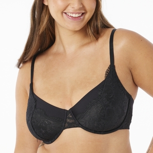 Sash & Rose Women's Emily Lace & Micro Underwire Bra Black