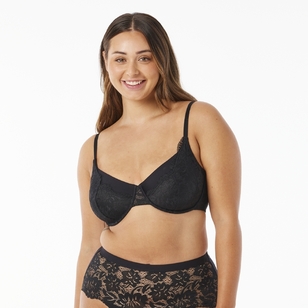 Sash & Rose Women's Emily Lace & Micro Underwire Bra Black