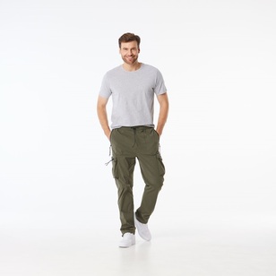 JC Lanyon Men's Raglan Relaxed Tech Cargo Khaki