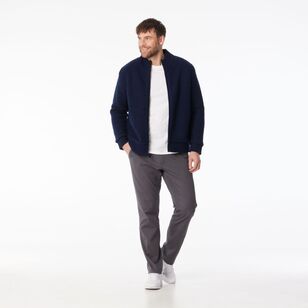 JC Lanyon Men's Watton Sherpa Lined Zip Knit Navy