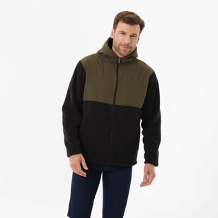 JC Lanyon Men's Everton Micro Polar Fleece Black & Khaki