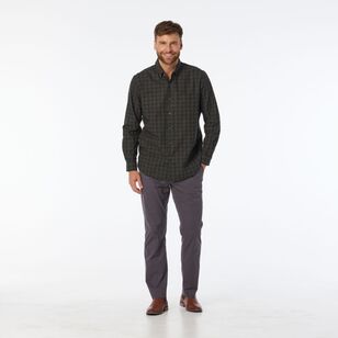 JC Lanyon Men's Thorpe Check Brushed Long Sleeve Shirt Khaki