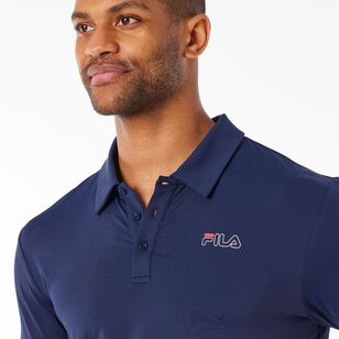 FILA Men's Roger Short Sleeve Polo Shirt New Navy