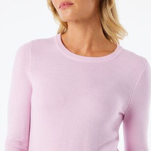 Khoko Collection Women's Soft Touch Crew Neck Jumper Soft Pink