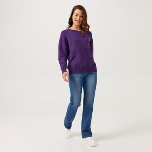 Khoko Collection Women's Crew Neck Jumper Purple