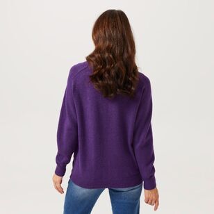 Khoko Collection Women's Crew Neck Jumper Purple