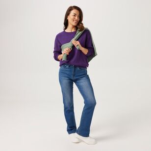 Khoko Collection Women's Crew Neck Jumper Purple