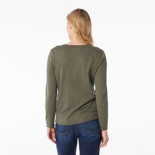 Khoko Collection Women's Marle Knit Green Marle