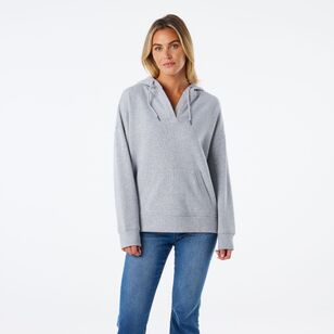 Khoko Collection Women's Fleece Hoodie Grey Marle