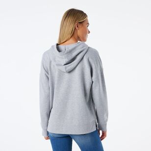 Khoko Collection Women's Fleece Hoodie Grey Marle