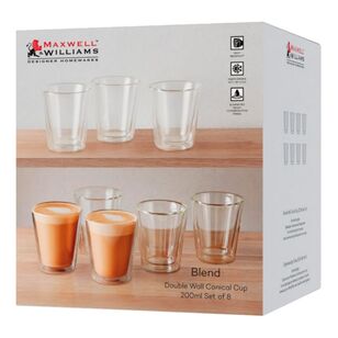 Maxwell & Williams Blend 200 ml Double Wall Conical Cup 8 Pack