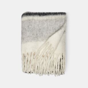 Shaynna Blaze Harper Faux Mohair Throw Grey 130 x 170 cm