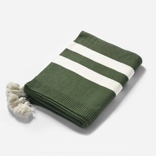 Dri Glo Quinn Knitted Throw Olive 130 x 170 cm