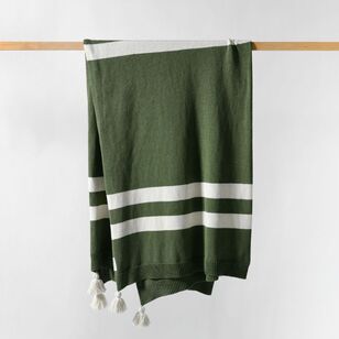 Dri Glo Quinn Knitted Throw Olive 130 x 170 cm