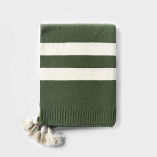 Dri Glo Quinn Knitted Throw Olive 130 x 170 cm