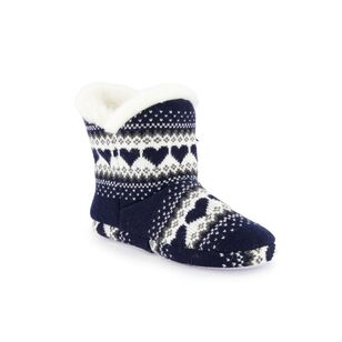 Sash & Rose Women's Aspen Knit Slipper Boot Navy