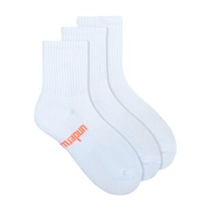 Underworks Women's Sport Mid Crew Sock 3 Pack White