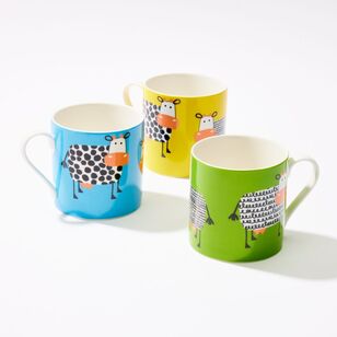 Soren Farmyard Cow Breakfast Mugs Collection 3 Pack