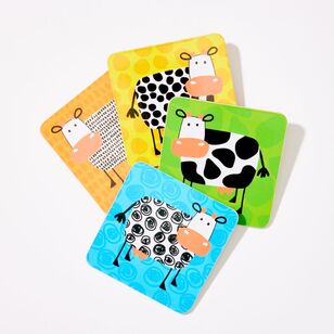 Soren Farmyard Cow Breakfast Collection 10 cm Coasters 4 Pack