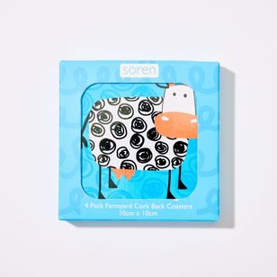 Soren Farmyard Cow Breakfast Collection 10 cm Coasters 4 Pack