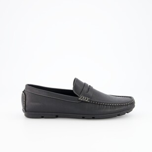 JC Lanyon Men's Eddy Casual Leather Loafer Black