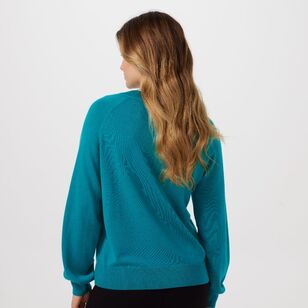 Leona Edmiston Ruby Women's Raglan Sleeve Knit Peacock