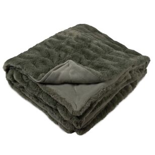 Ardor Clayton Faux Fur Throw Khaki 130 x 170 cm