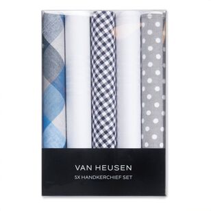 Van Heusen 5 Pack Patterned Hankies Blue