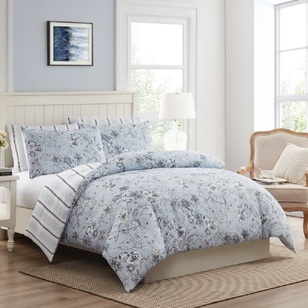 Laura Ashley Summer Hill Quilt Cover Set Sky Blue