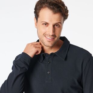 JC Lanyon Men's Hanover Stretch Cotton Long Sleeve Polo Black