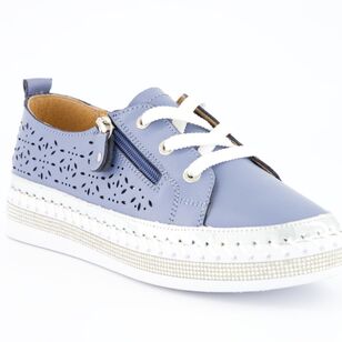 Just Bee Women's Chelsy Lace Up Shoe Blue