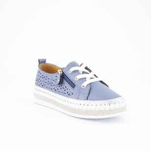 Just Bee Women's Chelsy Lace Up Shoe Blue