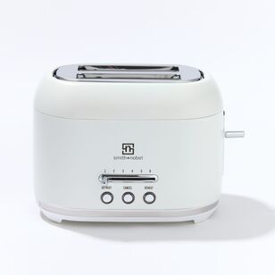 Smith + Nobel 2 Slice Toaster Matte White With Chrome SNT35W