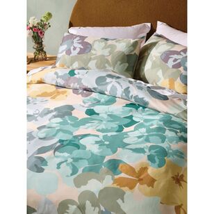 Linen House Bianca Quilt Cover Set Turquoise